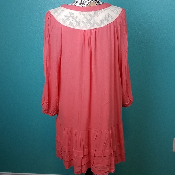 Host Pick!🎉Coral Boho Lace Dress - Picture 6 of 6